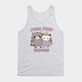 Cute Raccoon And Opossum Junk Food Buddies Funny Tank Top